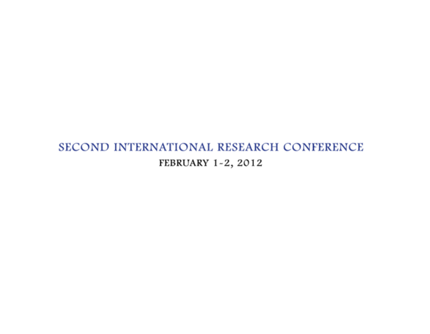 SECOND INTERNATIONAL RESEARCH CONFERENCE