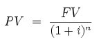 present value (PV) formula