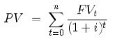 cumulative present value of future cash flows